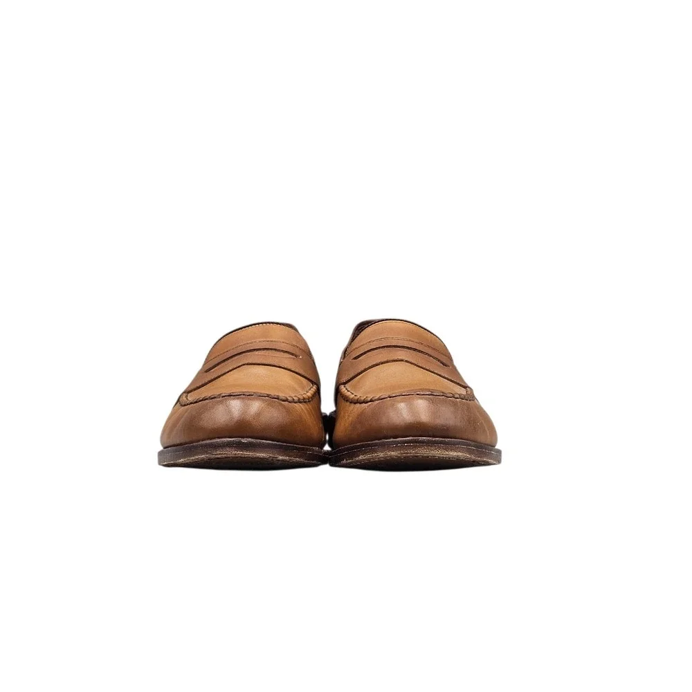 Allen Edmonds Mens Size 9.5 EEE Xtra Wide EUC Randolph Tan Leather Penny Loafers